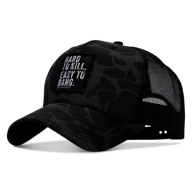 Load image into Gallery viewer, Hard to Kill. Easy to Bang. Patch Snapback Hat