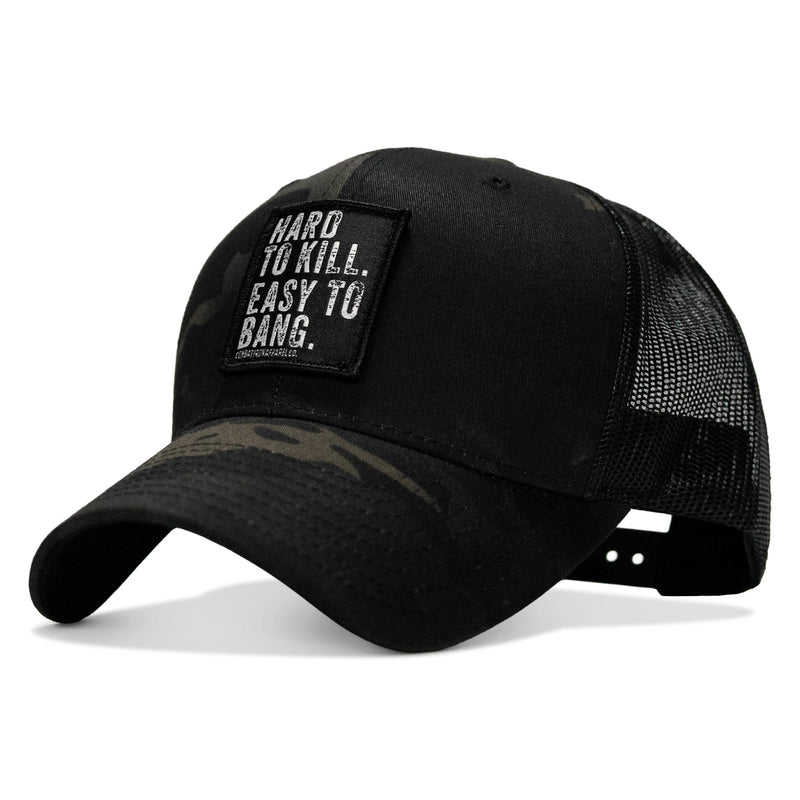 Load image into Gallery viewer, Hard to Kill. Easy to Bang. Patch Snapback Hat