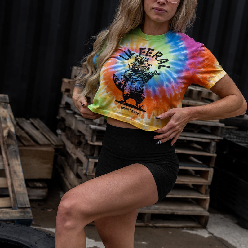 Load image into Gallery viewer, Lil Feral Raccoon Women's Crop T-Shirt