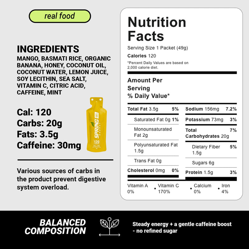 Load image into Gallery viewer, Mango Mint Energy Gel with 30 mg of Caffeine 120 Kcal