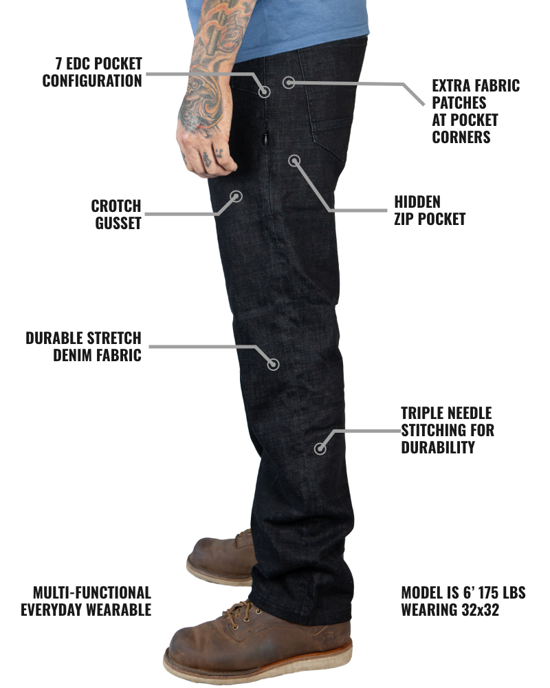 Load image into Gallery viewer, Hideout Denim Taper Fit Pants - Black