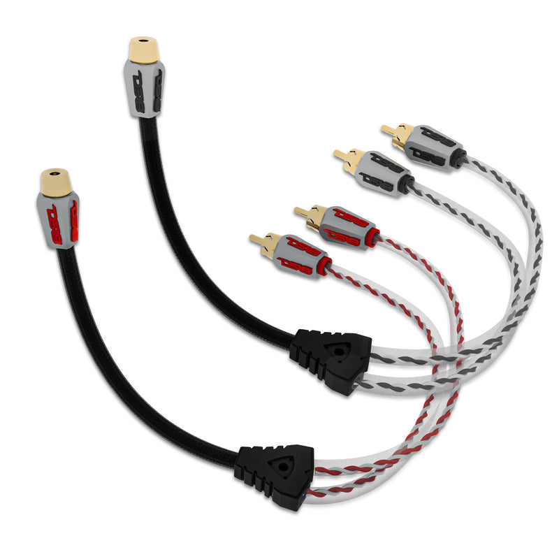 Load image into Gallery viewer, Level 3 RCA 100% Copper OFC Y Connector 1 FEMALE to 2 MALE - BLACK / RED Kit