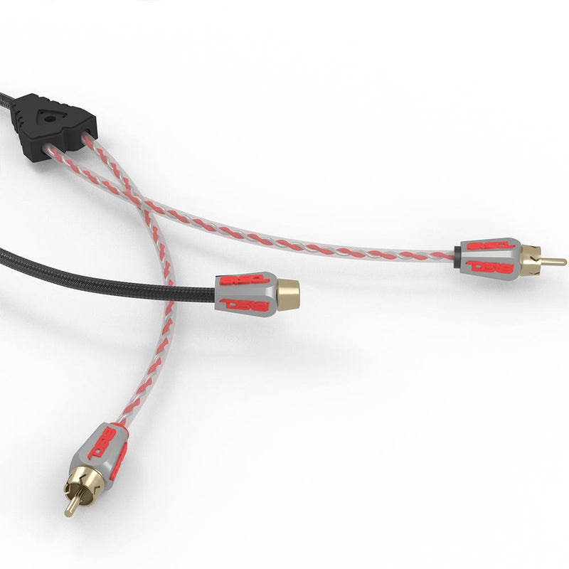 Load image into Gallery viewer, Level 3 RCA 100% Copper OFC Y Connector 2 FEMALE to 1 MALE - BLACK - RED