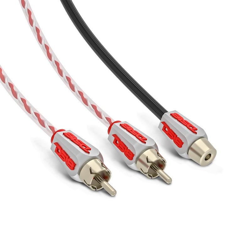 Load image into Gallery viewer, Level 3 RCA 100% Copper OFC Y Connector 2 FEMALE to 1 MALE - BLACK - RED