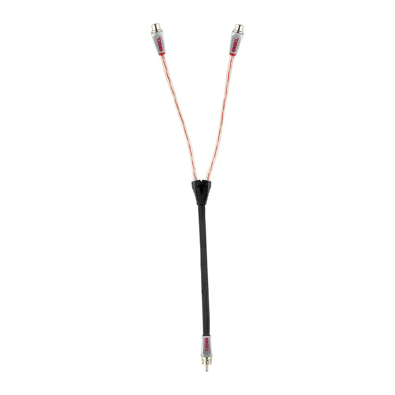 Load image into Gallery viewer, Level 3 RCA 100% Copper OFC Y Connector 2 FEMALE to 1 MALE - BLACK - RED