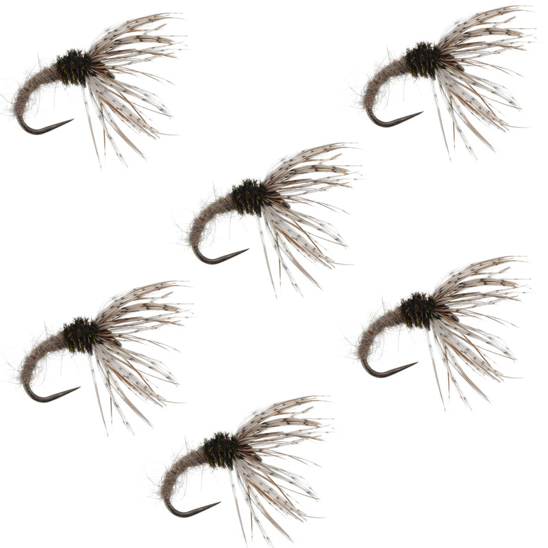Load image into Gallery viewer, Hares Ear Sakasa Kebari - 6 Tenkara Flies - Size 12