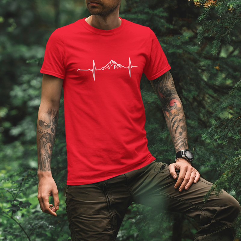Load image into Gallery viewer, Mountain Hiking Heartbeat Unisex T-Shirt