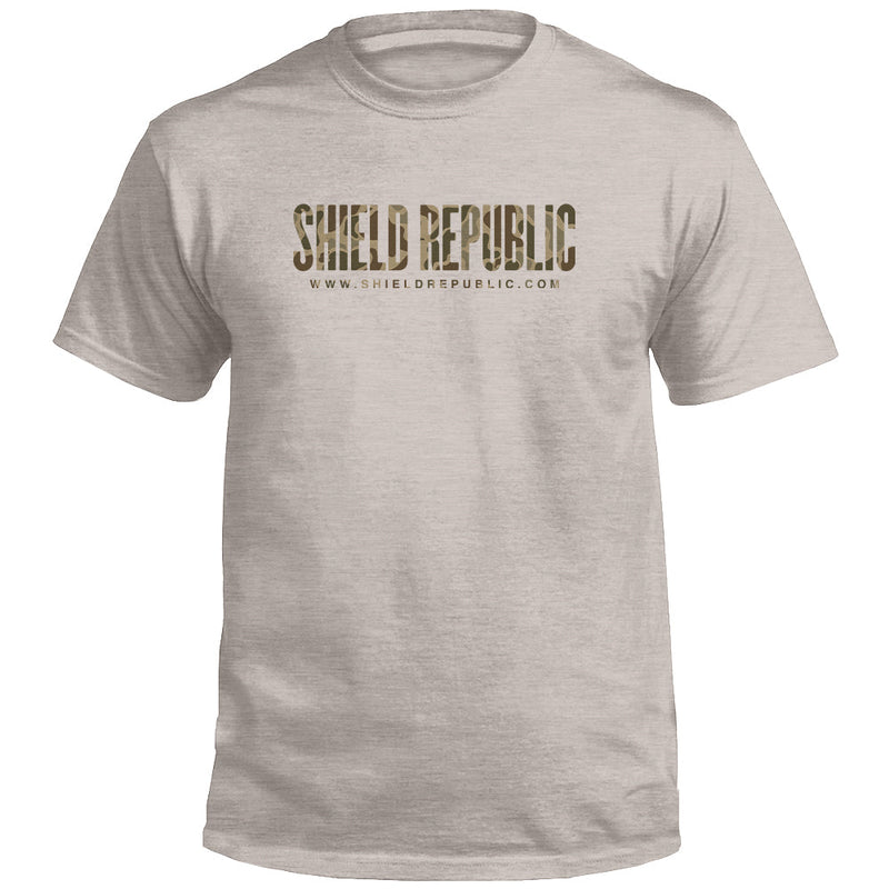 Load image into Gallery viewer, Shield Republic Duck Camo Banner Text (Front)