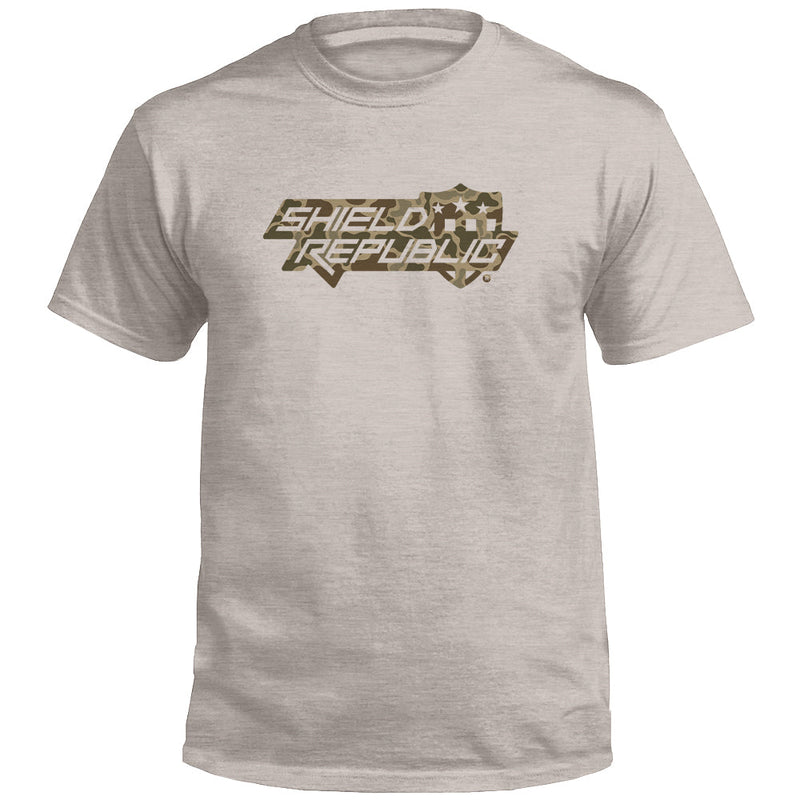 Load image into Gallery viewer, Shield Republic Duck Camo Stacked Logo (Front)