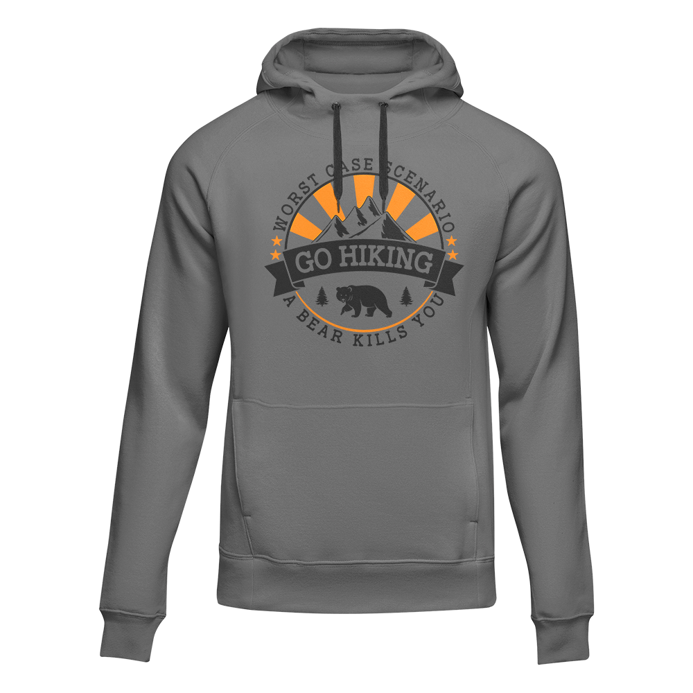 Hiking Worst Case Scenario Adult Fleece Hooded Sweatshirt