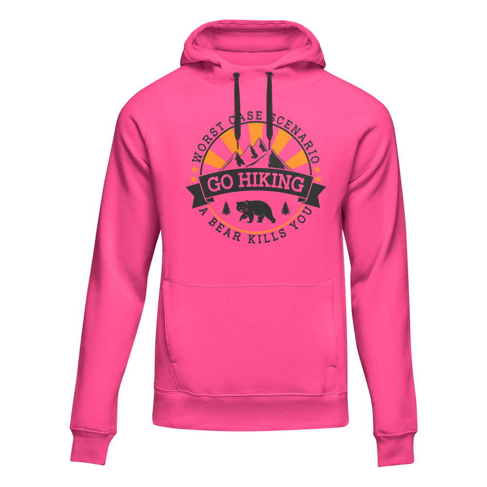 Hiking Worst Case Scenario Adult Fleece Hooded Sweatshirt