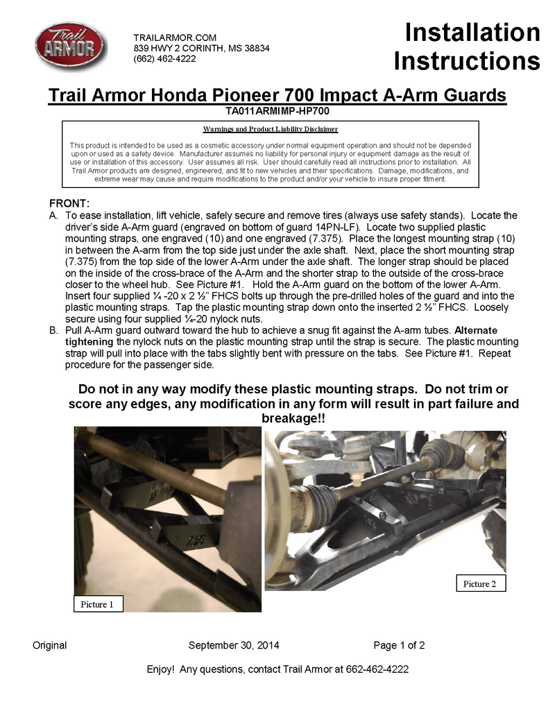 Load image into Gallery viewer, Trail Armor iMpact A-arm Guard Honda for 2014-23 Pioneer 700