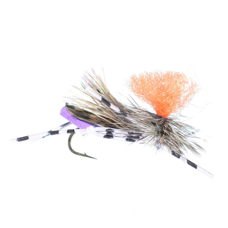 Load image into Gallery viewer, 3 Pack Feth Hopper Purple - Foam Grasshopper Fly Pattern - Hook Size 10