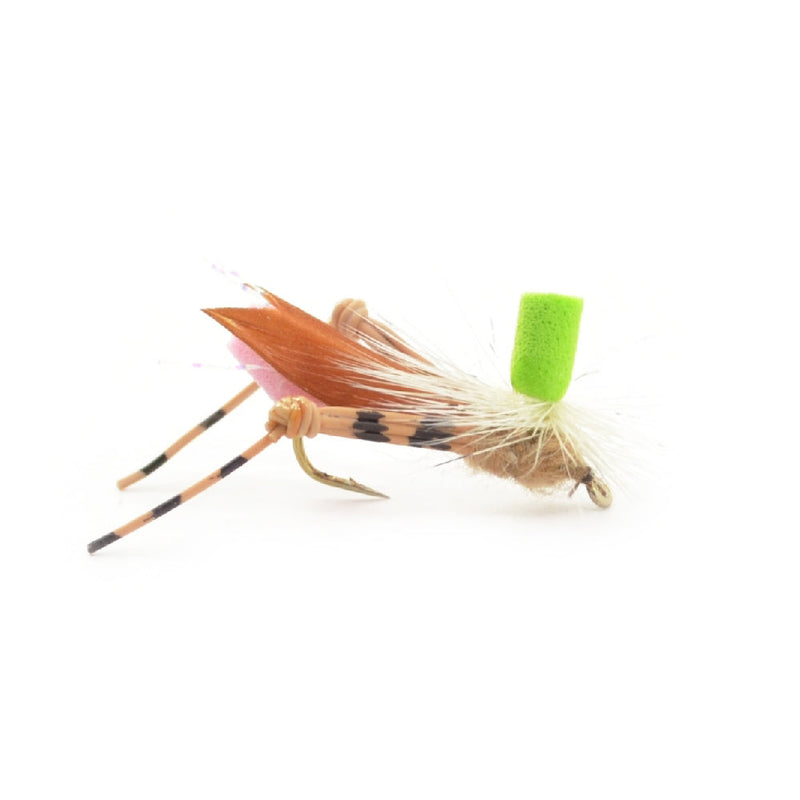 Load image into Gallery viewer, 3 Pack Green Top Hopper Foam Body Grasshopper Fly - Hook Size 10