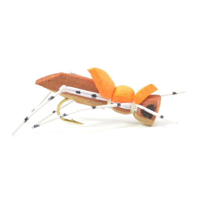Load image into Gallery viewer, 4 Pack Moorish Hopper Brown Tan Foam Body Grasshopper Fly - Hook Size 10