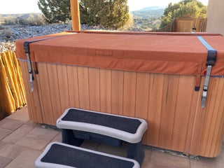 Load image into Gallery viewer, 10 Ft ACW Buckle 2 pc Wind Strap Kit Hot Tub Secure ACW Loc Spa Hurricane Tie Down | TAN