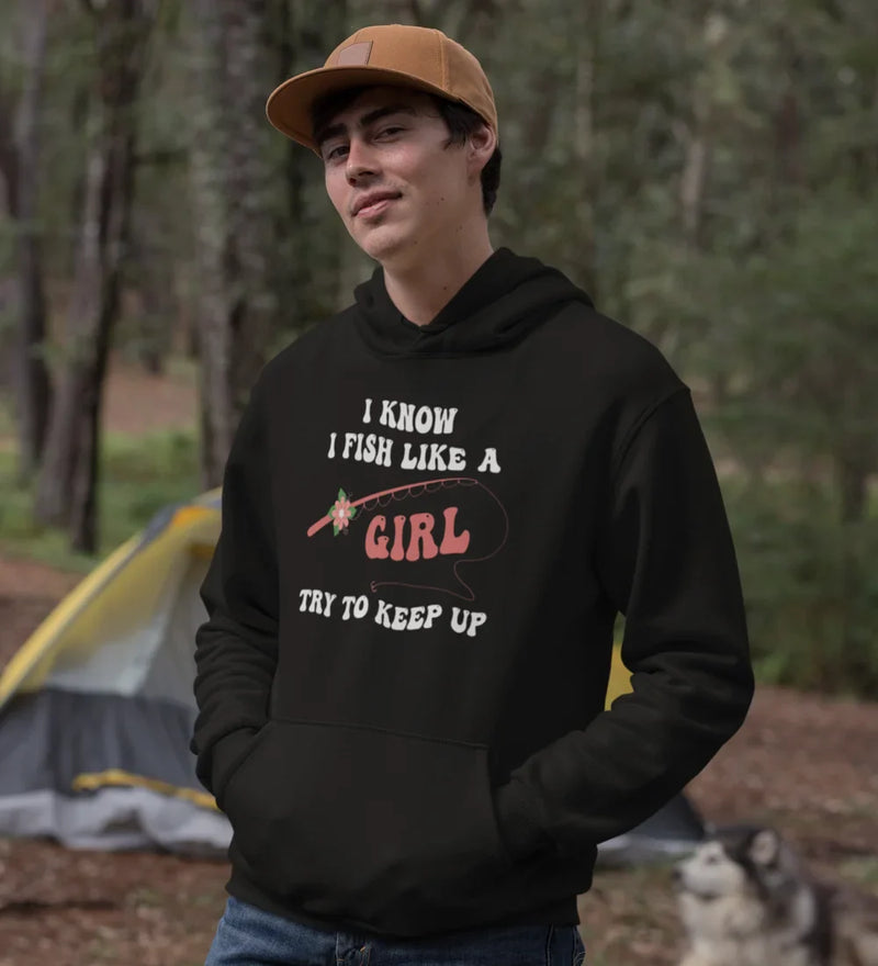 Load image into Gallery viewer, I Fish Like A Girl Unisex Hoodie