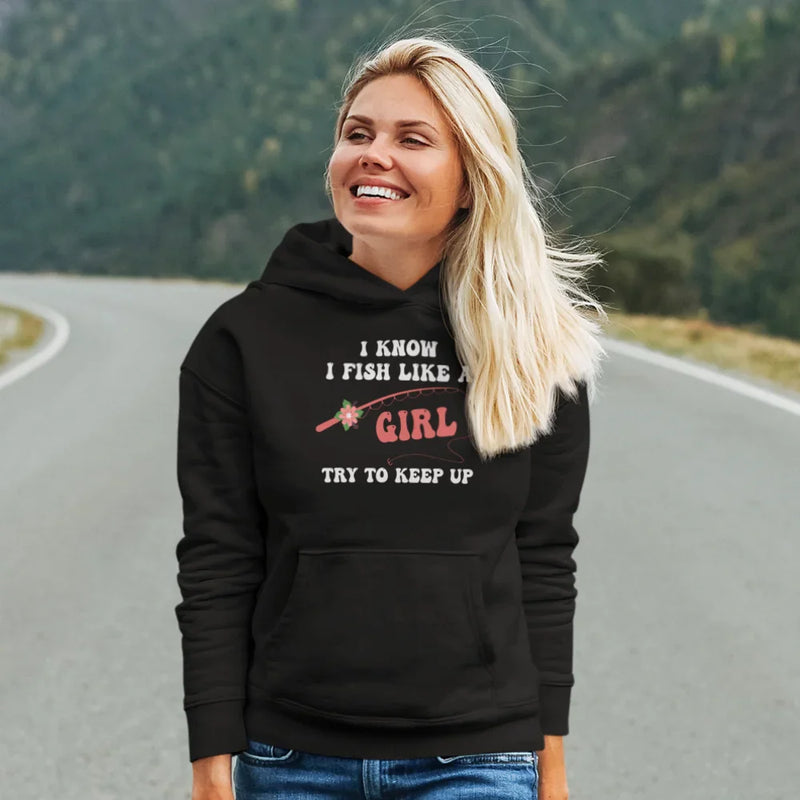 Load image into Gallery viewer, I Fish Like A Girl Unisex Hoodie