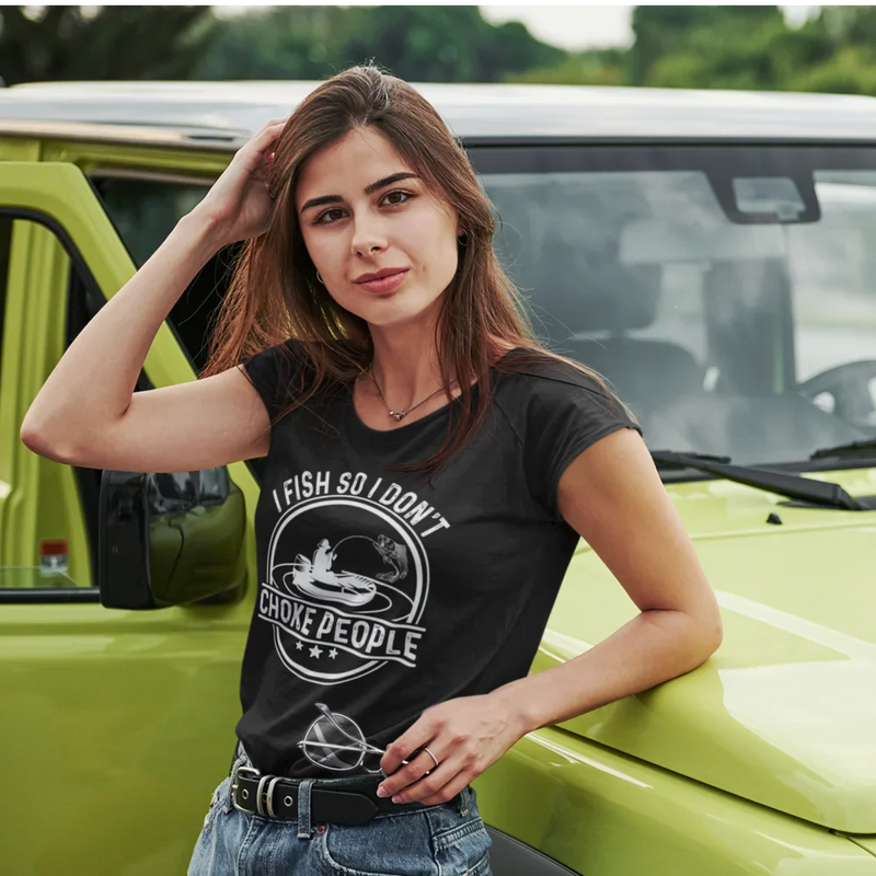 Load image into Gallery viewer, I Fish So I Don't Choke People v2 T-Shirt for Women