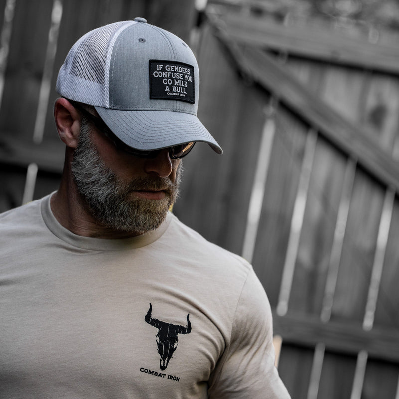 Load image into Gallery viewer, If Genders Confuse You, Go Milk A Bull Patch Snapback Hat