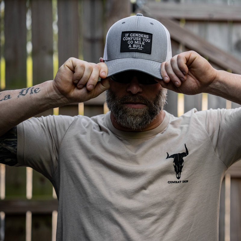 Load image into Gallery viewer, If Genders Confuse You, Go Milk A Bull Patch Snapback Hat