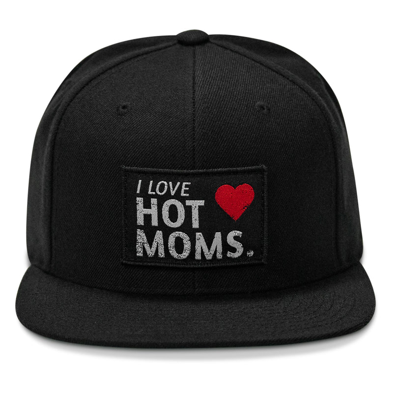 Load image into Gallery viewer, I Love Hot Moms Patch Flatbill Snapback Hat