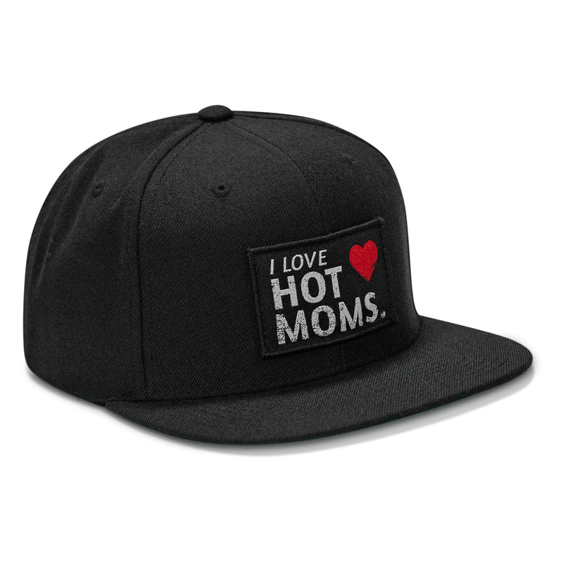 Load image into Gallery viewer, I Love Hot Moms Patch Flatbill Snapback Hat