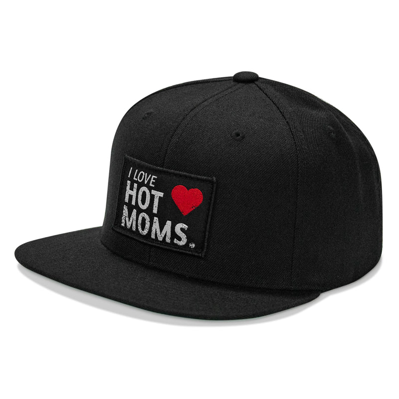 Load image into Gallery viewer, I Love Hot Moms Patch Flatbill Snapback Hat