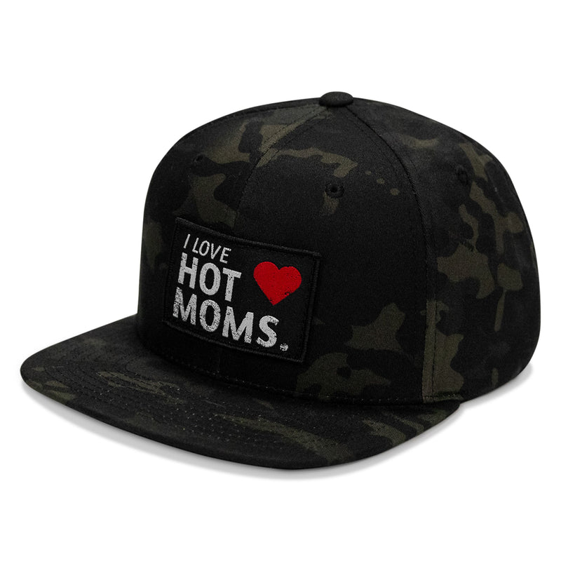 Load image into Gallery viewer, I Love Hot Moms Patch Flatbill Snapback Hat