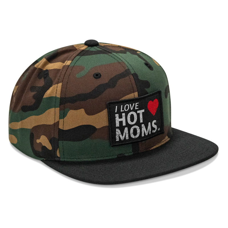 Load image into Gallery viewer, I Love Hot Moms Patch Flatbill Snapback Hat