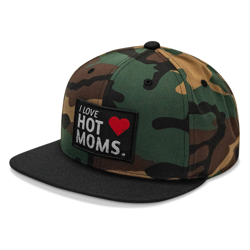 Load image into Gallery viewer, I Love Hot Moms Patch Flatbill Snapback Hat