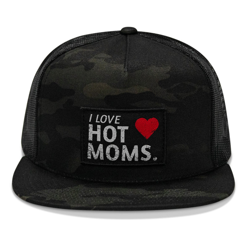 Load image into Gallery viewer, I Love Hot Moms Patch Flatbill Snapback Hat