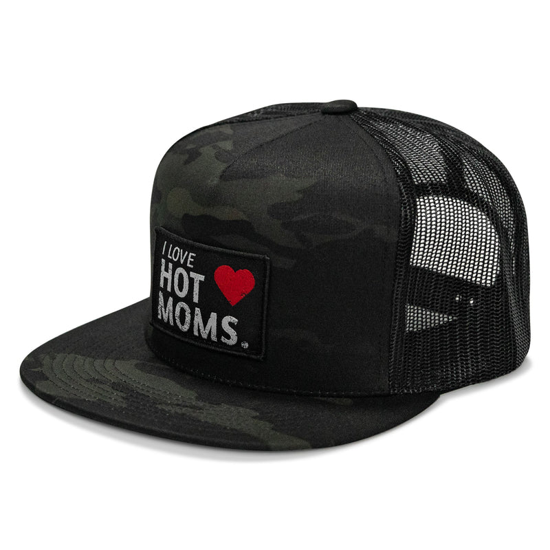 Load image into Gallery viewer, I Love Hot Moms Patch Flatbill Snapback Hat