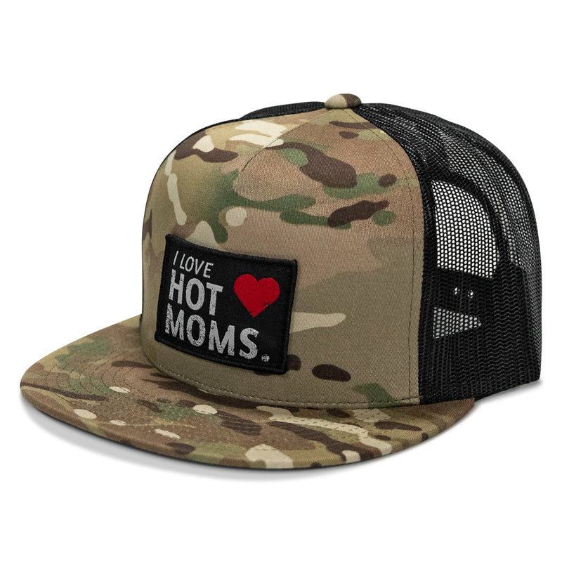 Load image into Gallery viewer, I Love Hot Moms Patch Flatbill Snapback Hat