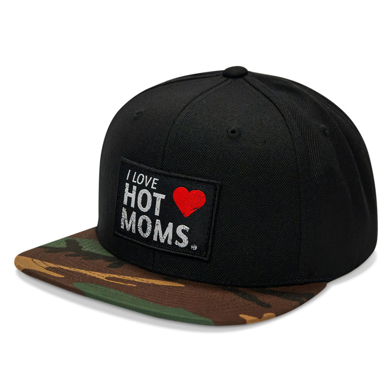 Load image into Gallery viewer, I Love Hot Moms Patch Flatbill Snapback Hat