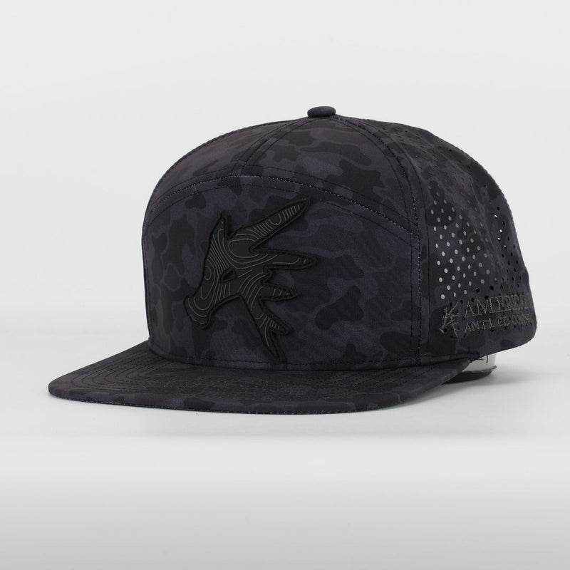 Load image into Gallery viewer, Black Marsh Duck Camo Back Country Performance Snapback Hat