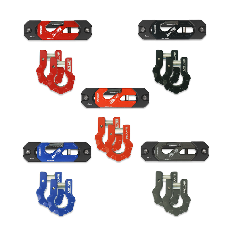 Load image into Gallery viewer, Color Matched Recessed Winch Shackle & Fairlead Kit + 3/4” Extreme Duty Aluminum Shackles (ceramic coated)lifetime warranty