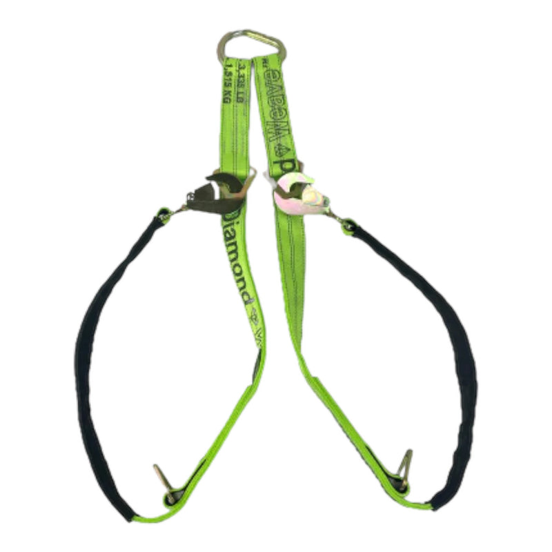 Load image into Gallery viewer, 2" x 56" Tow V-Bridle Strap w/ Twisted Snap Hooks & D-Rings | DiamondWeave™