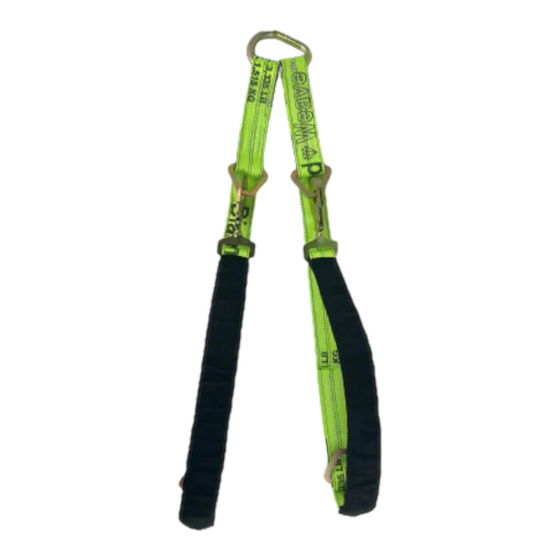 Load image into Gallery viewer, 2" x 56" Tow V-Bridle Strap w/ Twisted Snap Hooks & D-Rings | DiamondWeave™
