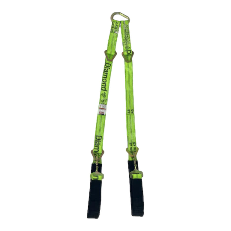 Load image into Gallery viewer, 2" x 56" Tow V-Bridle Strap w/ Twisted Snap Hooks & D-Rings | DiamondWeave™
