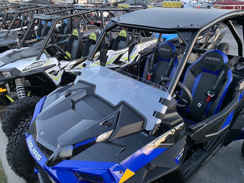 Load image into Gallery viewer, Polycarbonate Half Windshield with Quick Straps for RZR Turbo S and 2019+ RZR 1000, Turbo