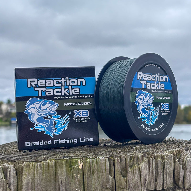 Load image into Gallery viewer, Reaction Tackle X8 Braided Fishing Line - Moss Green 8 Strand