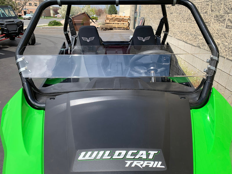 Load image into Gallery viewer, Wildcat Trail/Sport 700 Half Windshield with Billet Mounts