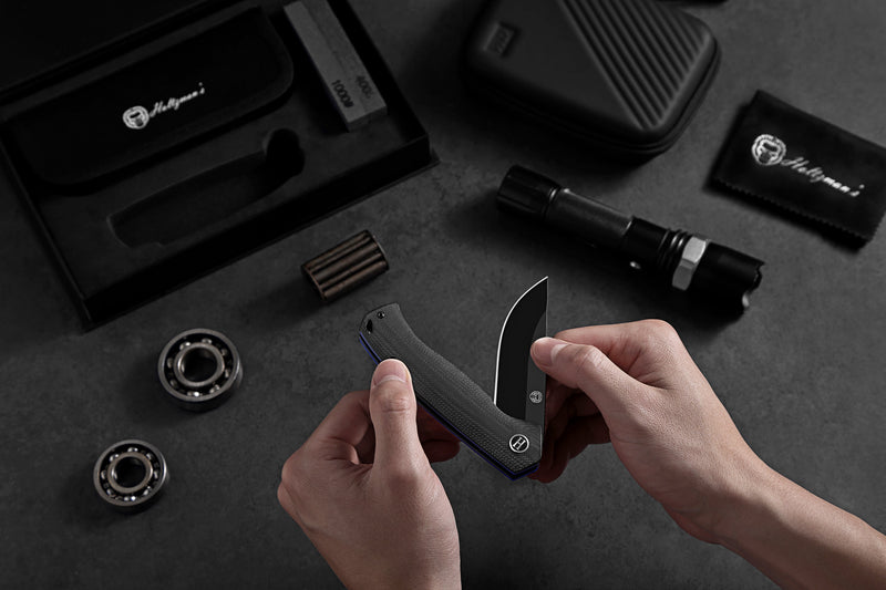 Load image into Gallery viewer, The Pathfinder Folding Pocket Knife Giftset for Men and Women (Black and Blue)