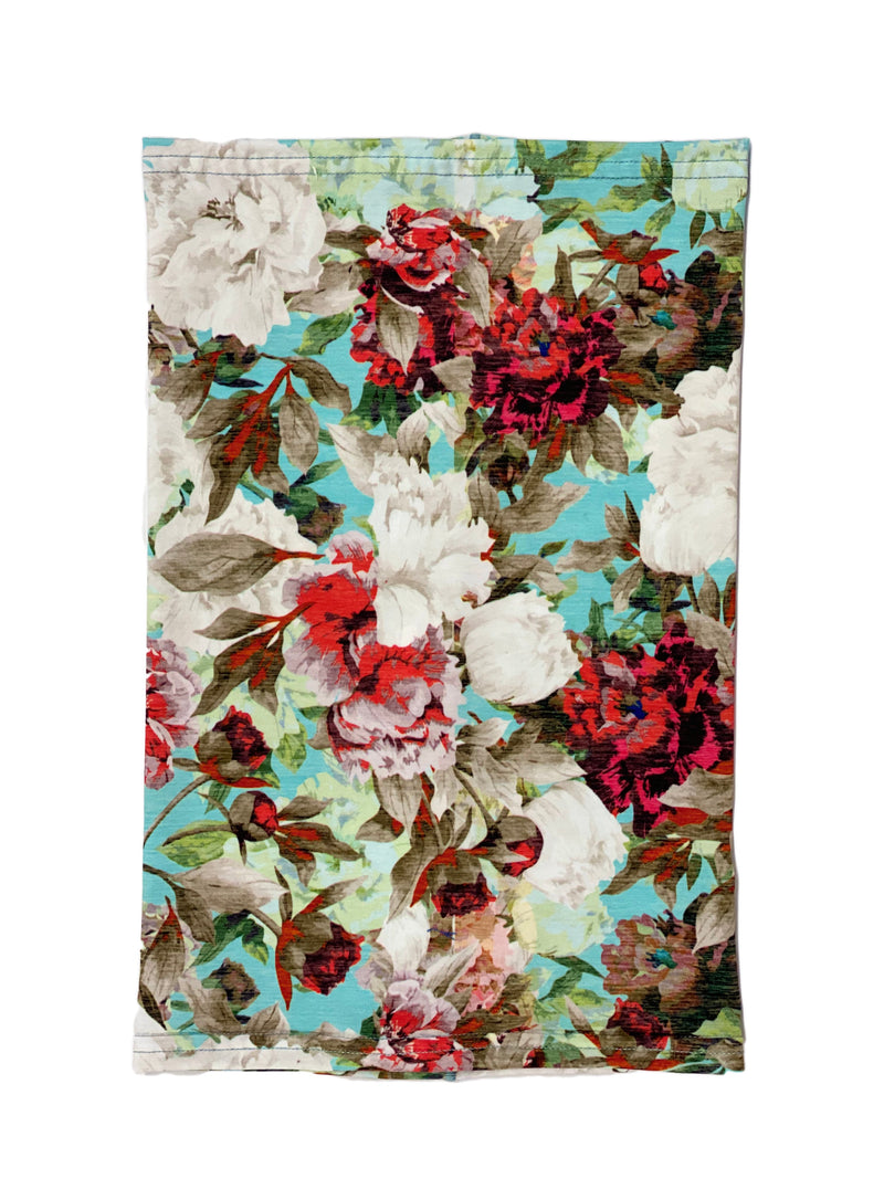 Load image into Gallery viewer, Teal Floral Neck Gaiter *FINAL SALE*