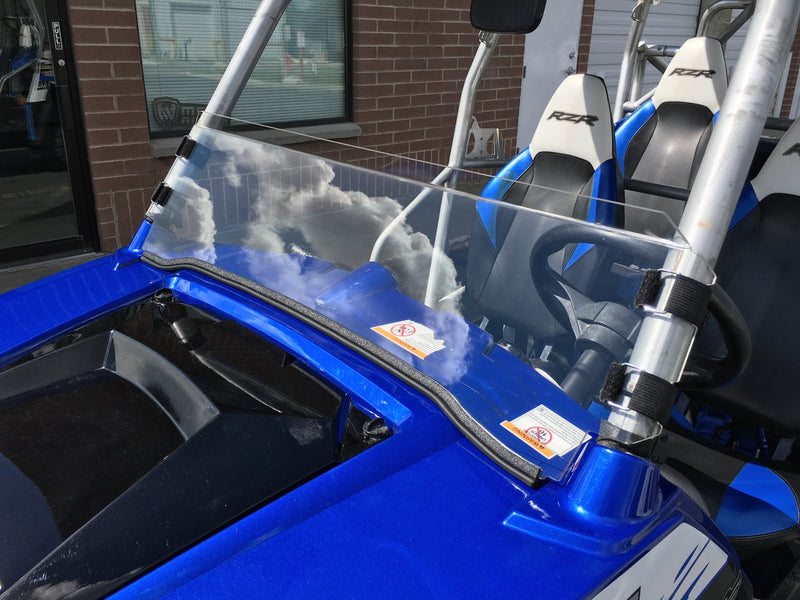 Load image into Gallery viewer, Polycarbonate Half Windshield with Quick Straps for RZR 570, 800, XP900 (upgrade options)