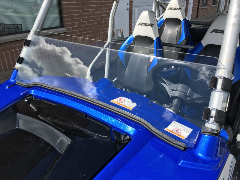 Load image into Gallery viewer, Polycarbonate Half Windshield with Quick Straps for RZR 570, 800, XP900 (upgrade options)