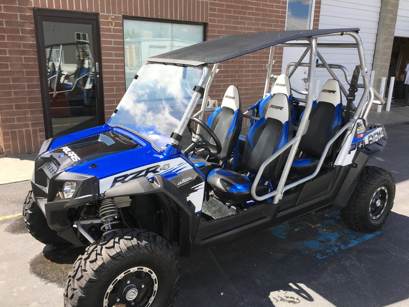 Load image into Gallery viewer, Full Polycarbonate Windshield with Quick Straps for RZR 570, 800, XP900 (upgrade options)