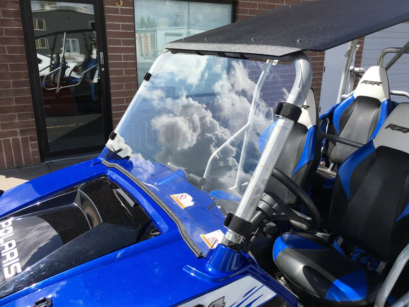 Load image into Gallery viewer, Full Polycarbonate Windshield with Quick Straps for RZR 570, 800, XP900 (upgrade options)