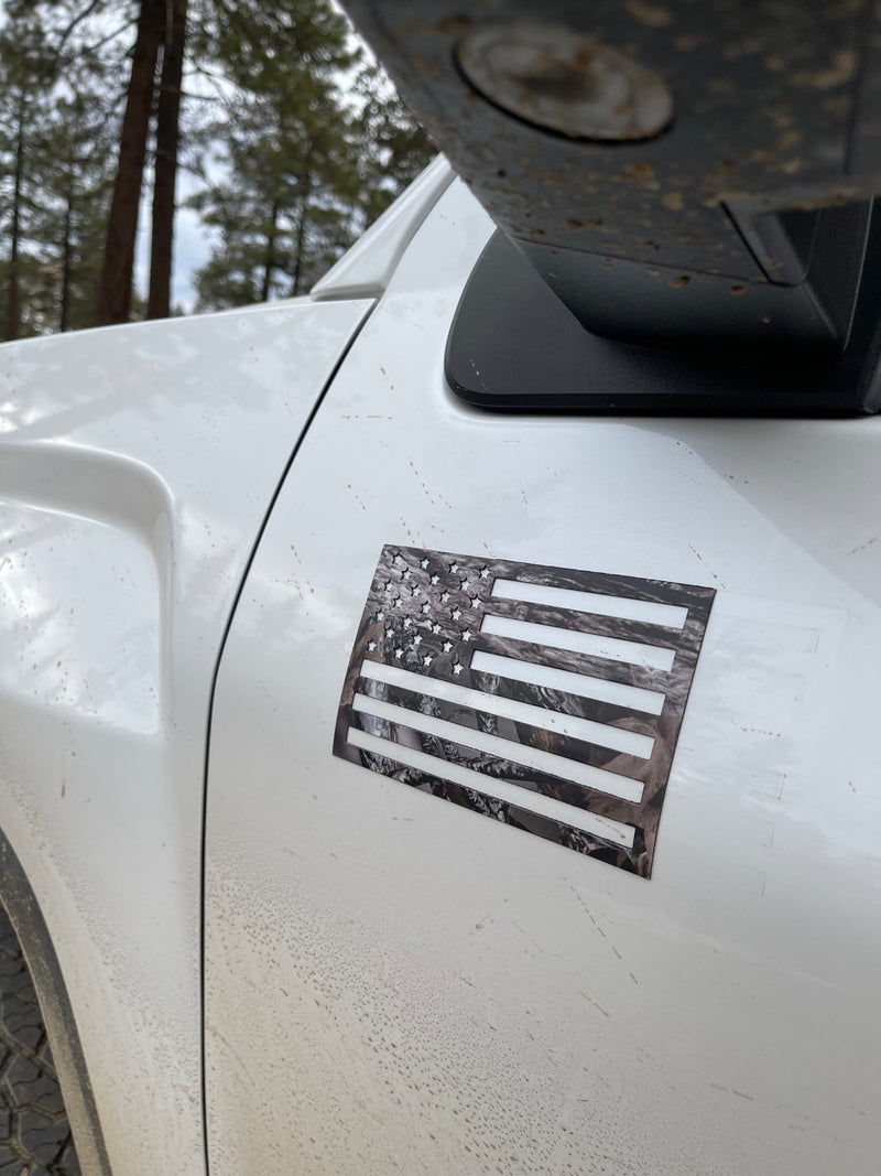 Load image into Gallery viewer, Woodland Ghost Camo American Flag Magnets - Camouflage